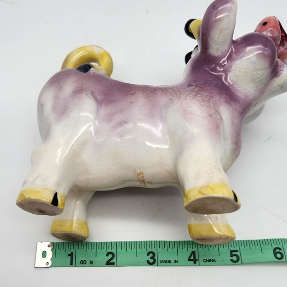 Vntg Numbered THAMES Japan Purple Cow Creamer Hand-Painted Ceramic Collectible - Picture 7 of 8